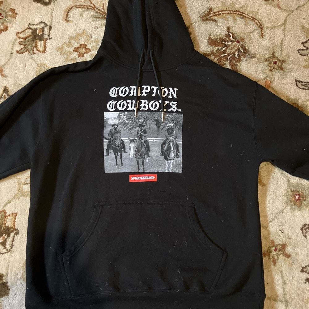 Sprayground Black Hoodie - Compton Cowboys Design